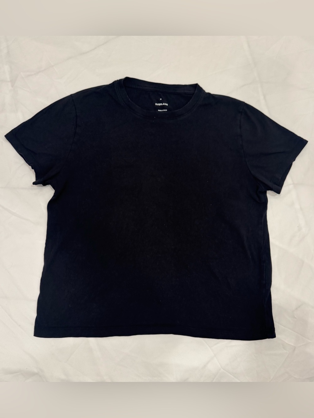 Everlane Organic Cotton Box-Cut Tee Black Relaxed Minimal Everyday Tshirt M